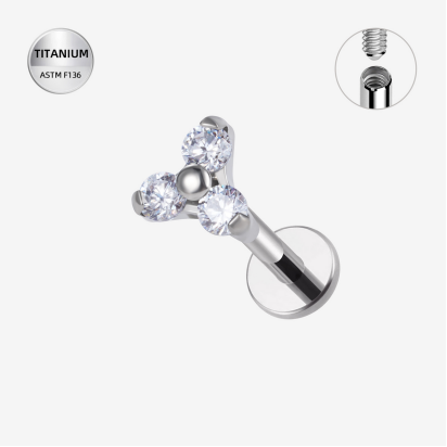 Labrets titāna "SPARK" sudraba krāsā