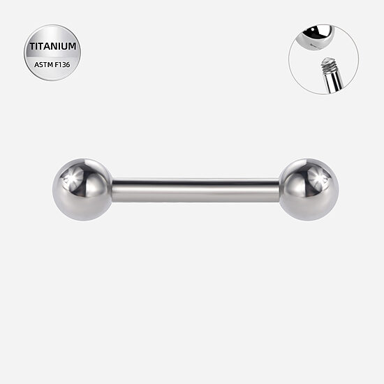Straight barbell, titāna, sudraba krāsā