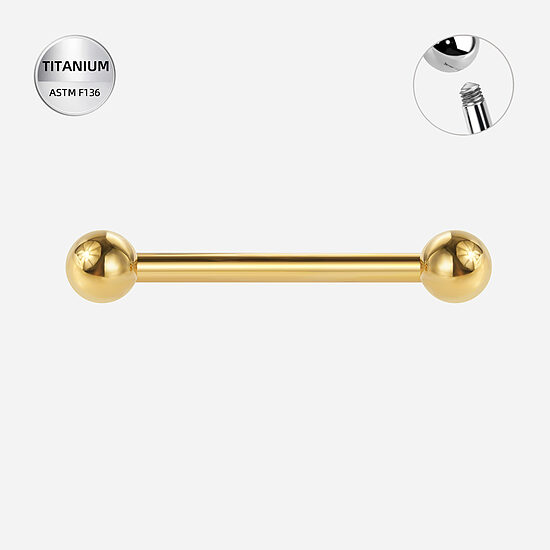 Straight barbell, titāna, zelta krāsā