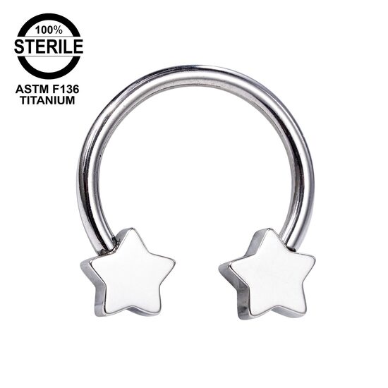 Circular barbell titāna "STARLIGHT" sudraba krāsā