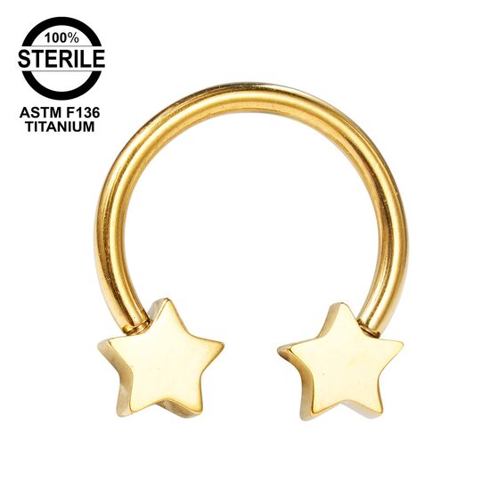 Circular barbell titāna "STARLIGHT" zelta krāsā