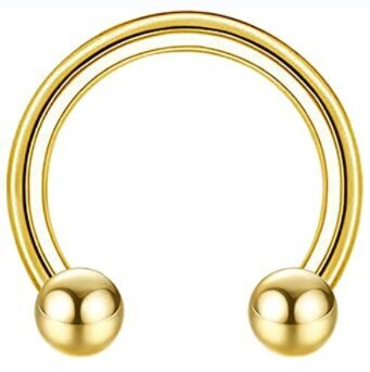 Circular barbell, titāna, zelta krāsā