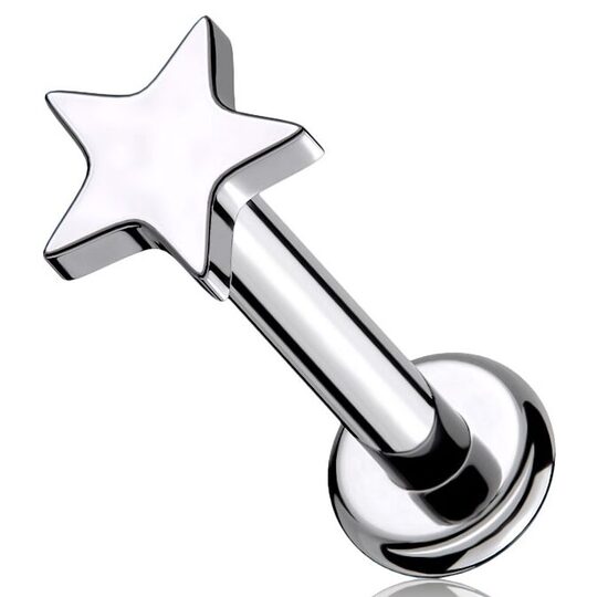 Labrets titāna "STAR" sudraba krāsā