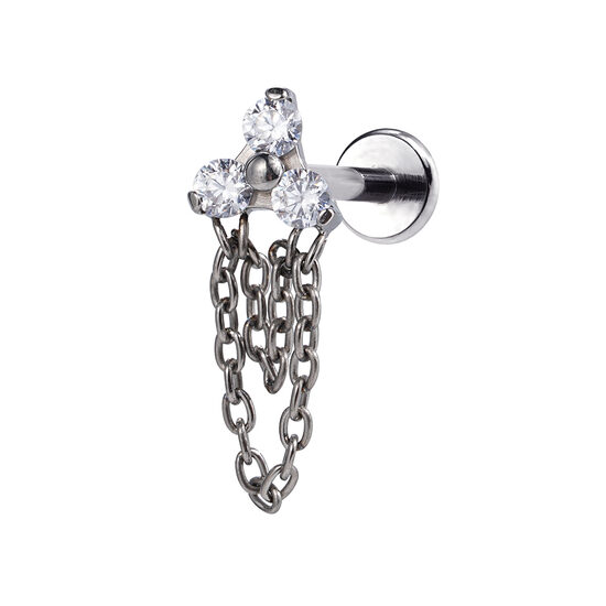 Labrets titāna "FLORA" sudraba krāsā