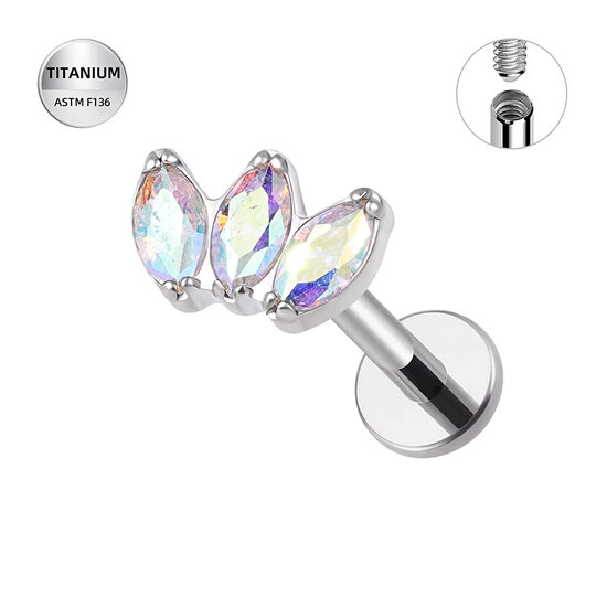 Labrets titāna "AB SOLACE" sudraba krāsā