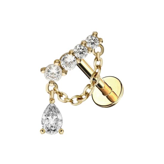 Labrets titāna "TEARDROP" zelta krāsā