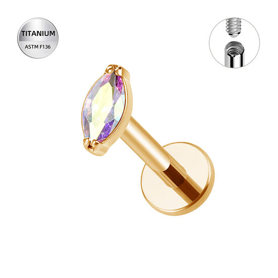 Labrets titāna "AB PETAL" zelta krāsā