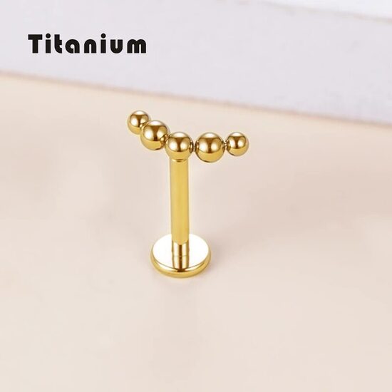 Labrets titāna "CASCADE" zelta krāsā