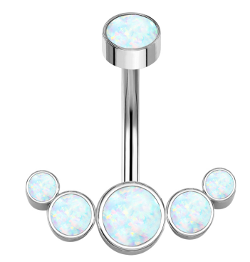 Nabas pīrsings titāna "SHIMMER" sudraba krāsā