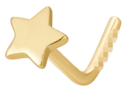 Nostril pīrsings titāna "STELLA" zelta krāsā