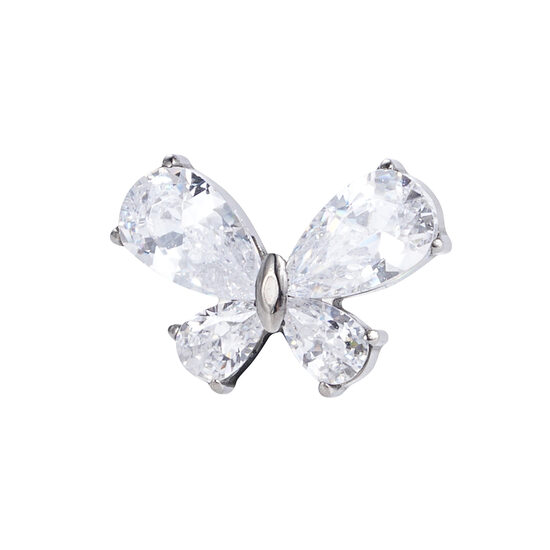 Labrets titāna "BUTTERFLY" sudraba krāsā