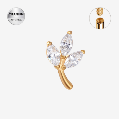 Labrets titāna "WILLOW" zelta krāsā