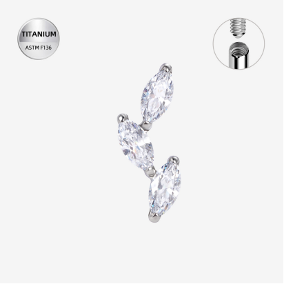 Labrets titāna "CELESTE" sudraba krāsā