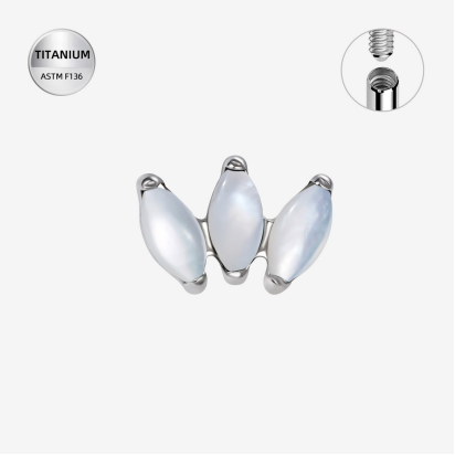 Labrets titāna "PEARLY SOLACE" sudraba krāsā