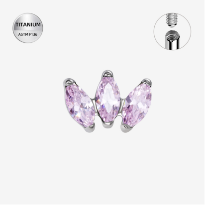 Labrets titāna "PINK SOLACE" sudraba krāsā