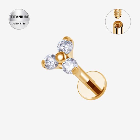 Labret pīrsings "SPARK" zelta krāsā