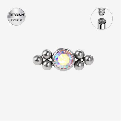 Labrets titāna "AB IVY" sudraba krāsā