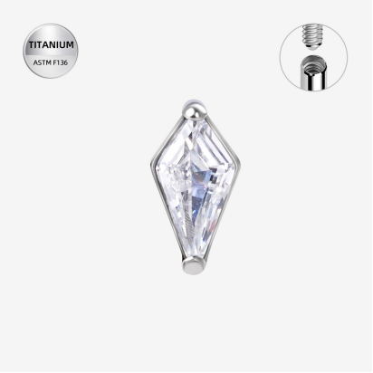 Labrets titāna "DIAMOND"sudraba krāsā