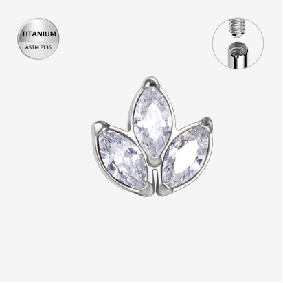 Labrets titāna "BLOOM" sudraba krāsā