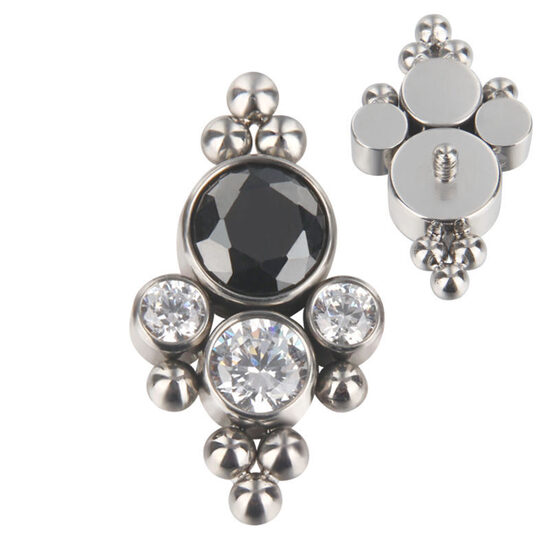 Labrets titāna "LUNAR ECLIPSE" sudraba krāsā