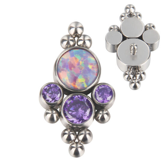 Labrets titāna "SOLAR ECLIPSE" sudraba krāsā