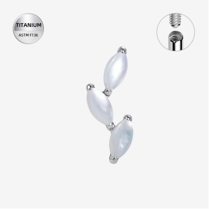 Labrets titāna "PEARLY CELESTE" sudraba krāsā
