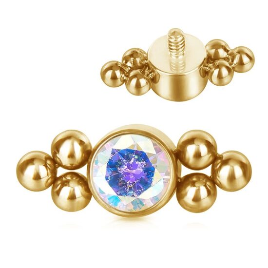 Labrets titāna "IVY" zelta krāsā