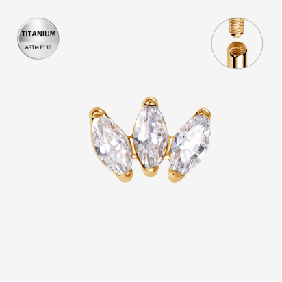 Labrets titāna "SOLACE" zelta krāsā