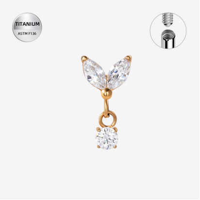 Labrets titāna "LILY" zelta krāsā