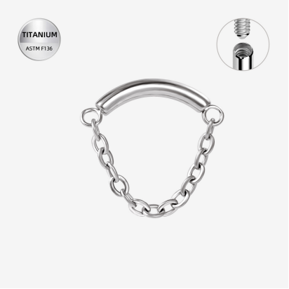 Labrets titāna "FLOW" sudraba krāsā