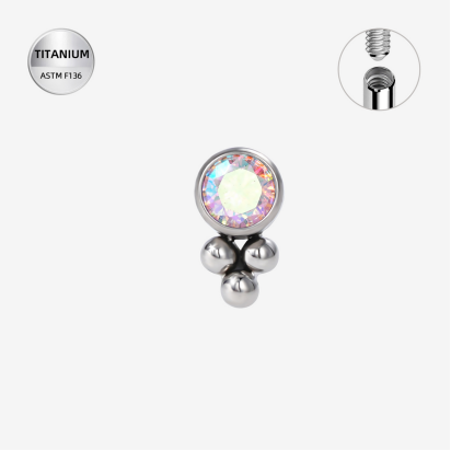 Labrets titāna "AB EVE" sudraba krāsā