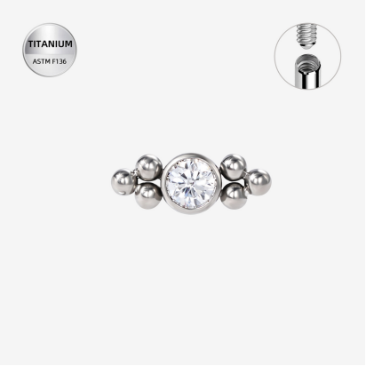 Labrets titāna "IVY" sudraba krāsā