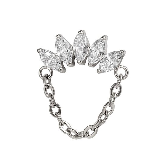 Labrets titāna "ARCADIA DROP" sudraba krāsā