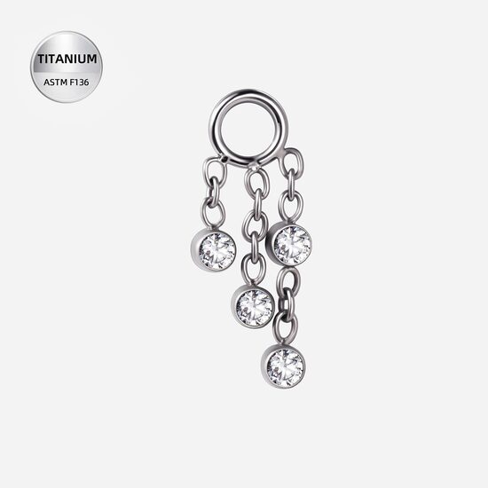 Pīrsinga ķēdīte "RAINFALL" sudraba krāsā