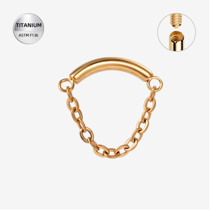 Labrets titāna "FLOW" zelta krāsā