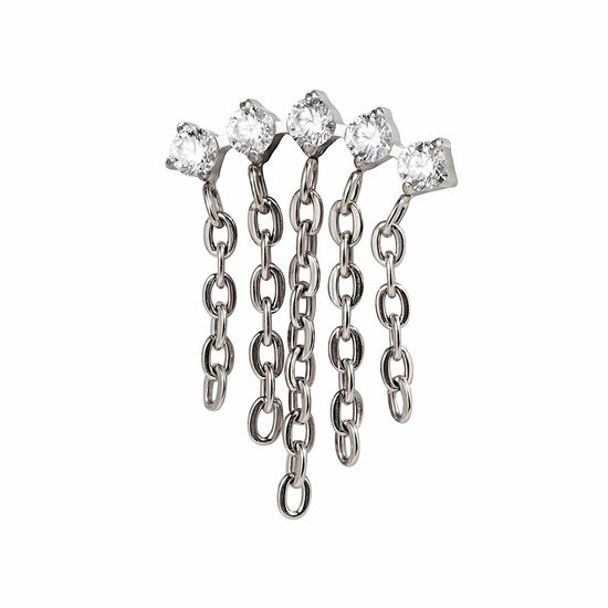 Labrets titāna "STARFALL" sudraba krāsā