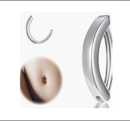 Nabas pīrsings titāna "ROSELLE" sudraba krāsā